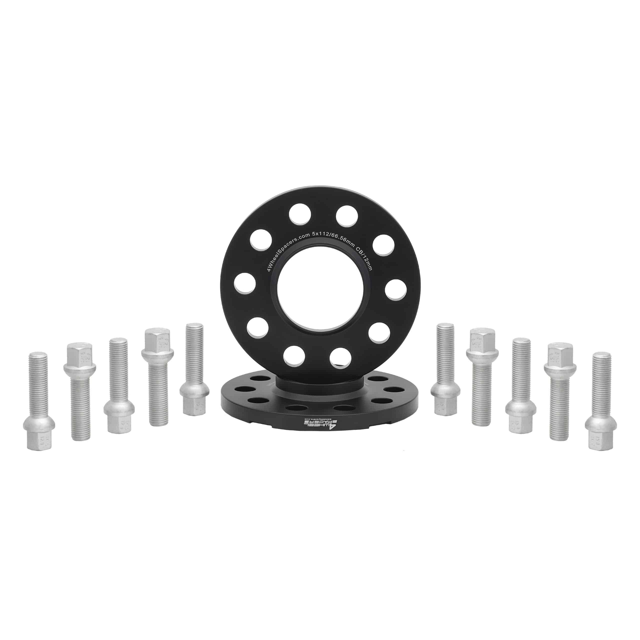 Audi 12mm Hub-Centric Wheel Spacers With Ball Seat Bolt Kit, 4WheelSpacers.com